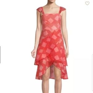 Alice+Olivia Azura Waterfall Ruffle Midi Dress